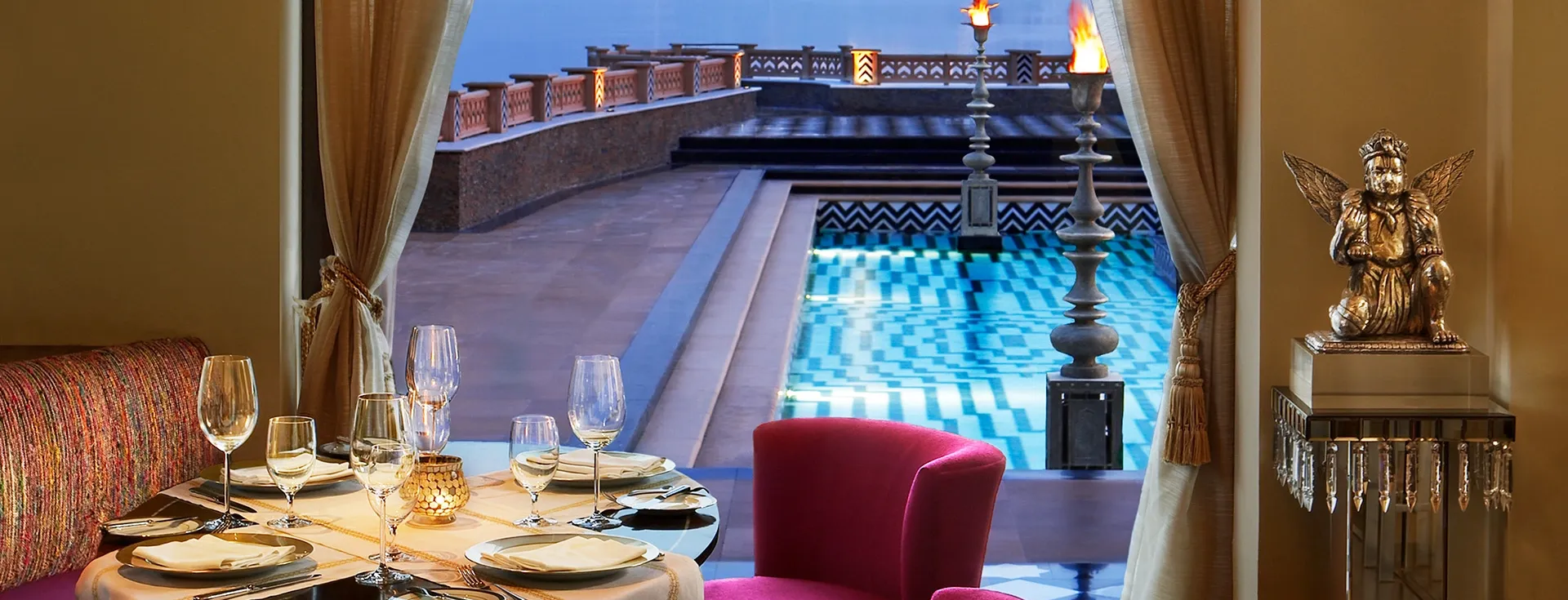 The Dining Room serving the world cuisine at The Leela Palace Udaipur