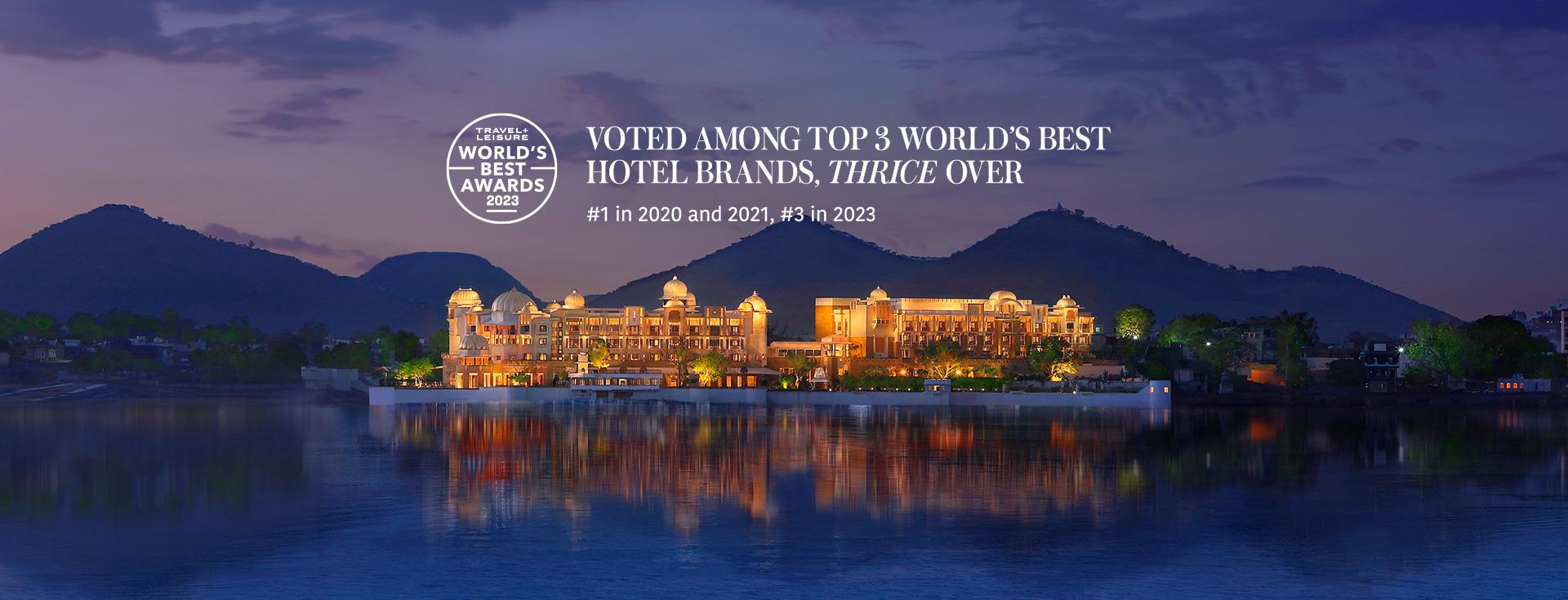 The Leela Palaces, Hotels and Resorts voted among the top 3 World’s Best Hotel Brands by the Readers of Travel+Leisure USA 2023
