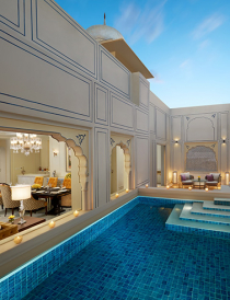 Two separate terraces with daybed 