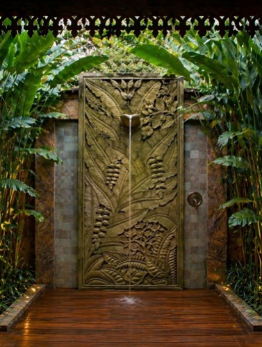 Open‑air sky shower and private steam