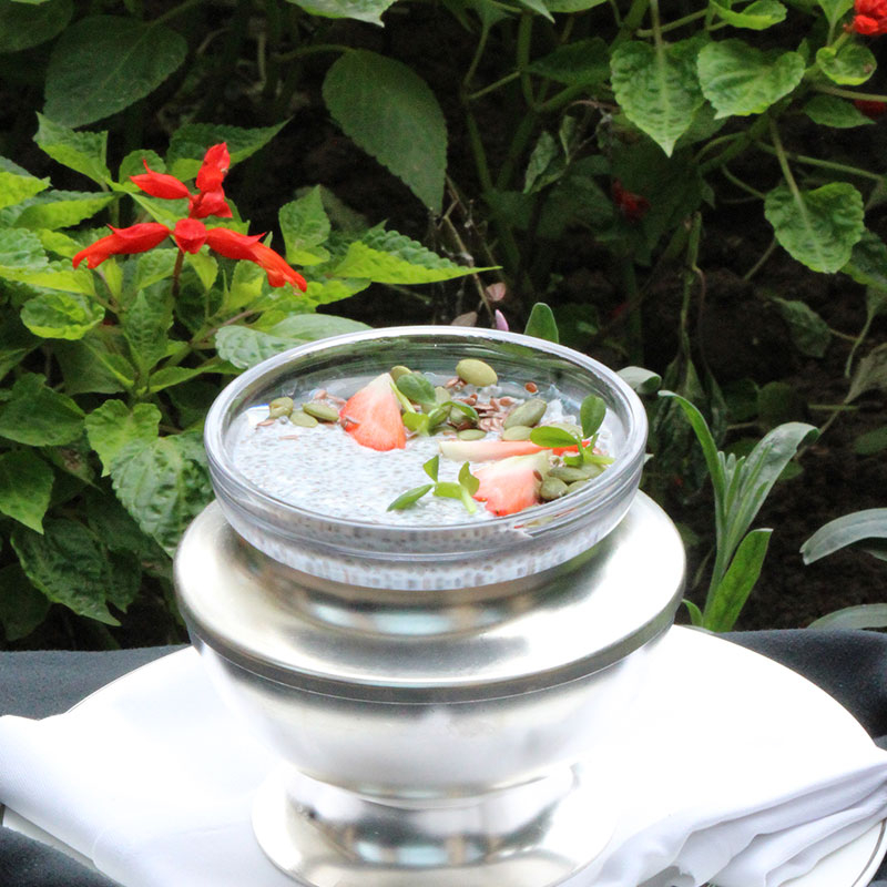 Chia and Basil seed Pudding