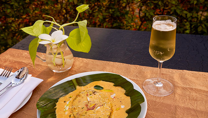 Indulge in our signature dish Raviz Nirvana