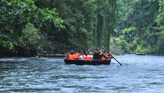Coracle Boat Ride in Thenmala 